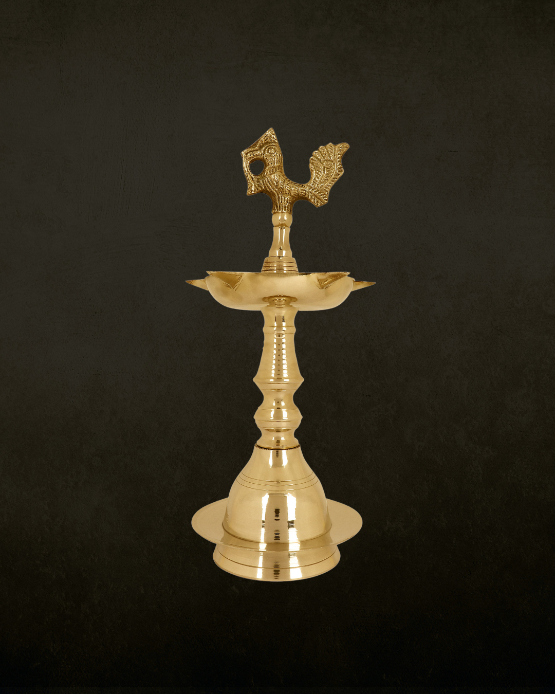 6 Inch Brass Peacock Kerala Diya