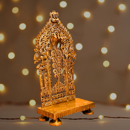 Antique Hand-Carved Singhasan (Brass)