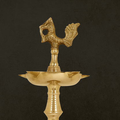 6 Inch Brass Peacock Kerala Diya