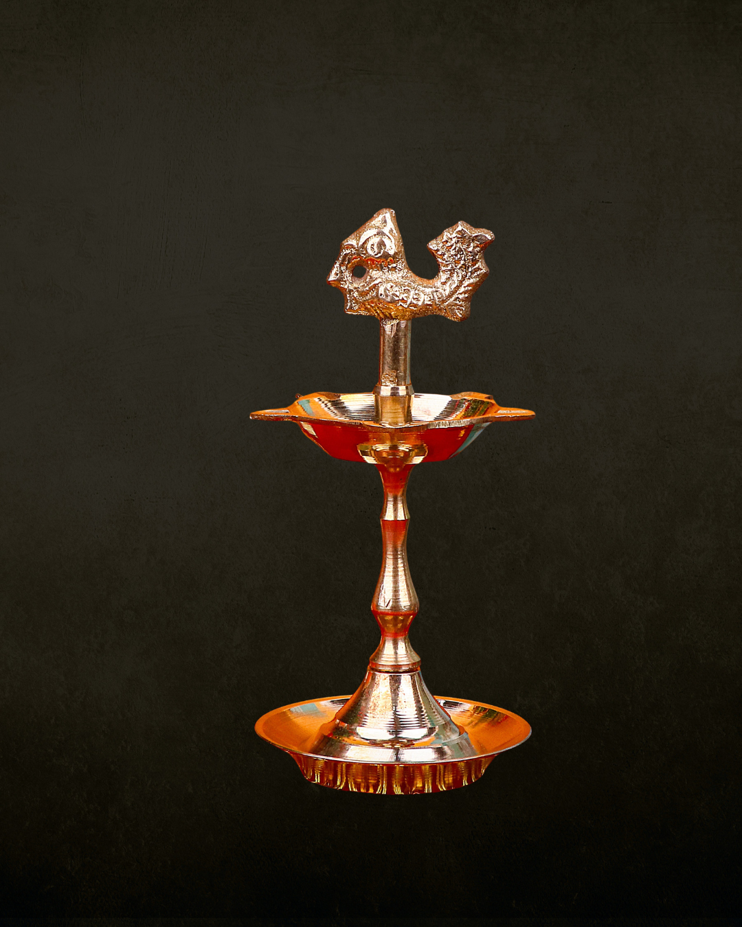 6 Inch Brass Peacock Kerala Diya