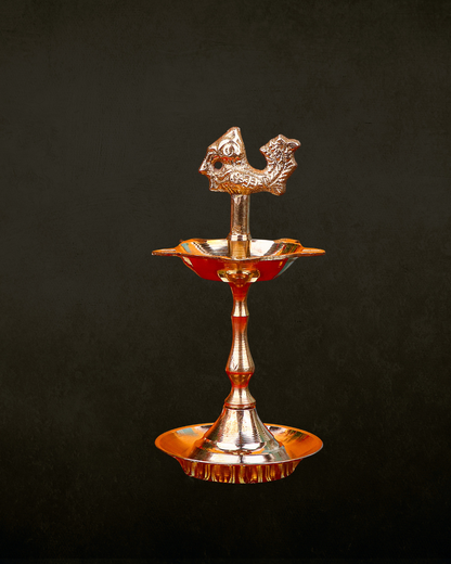 6 Inch Brass Peacock Kerala Diya
