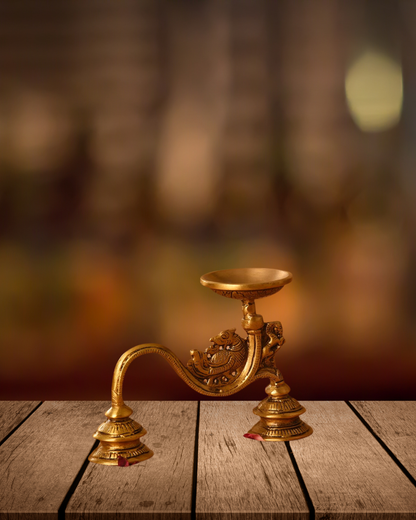 Antique Brass Diya | Handcrafted Brass Oil Lamp