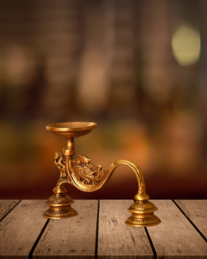 Antique Brass Diya | Handcrafted Brass Oil Lamp