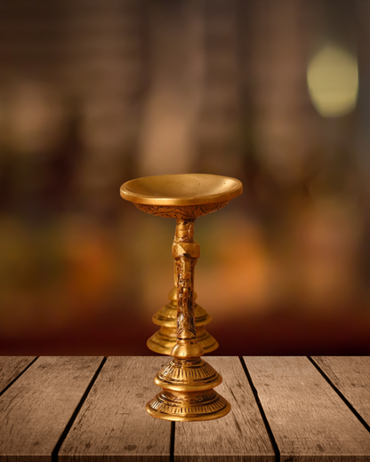 Antique Brass Diya | Handcrafted Brass Oil Lamp