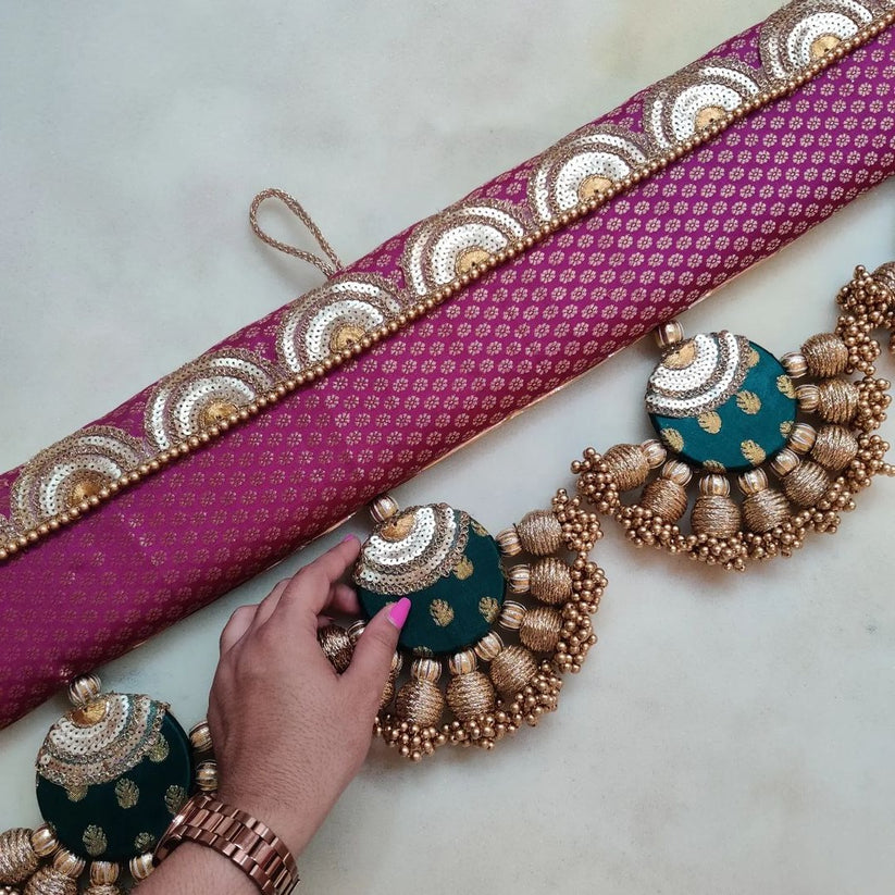Classic Ardhchandrama or Circular pendant Toran - Gulabi Hara - small ...