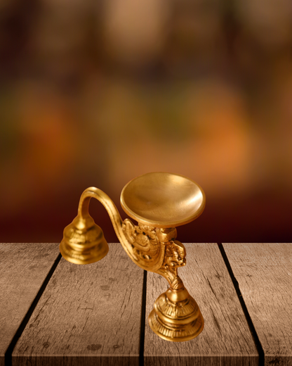 Antique Brass Diya | Handcrafted Brass Oil Lamp