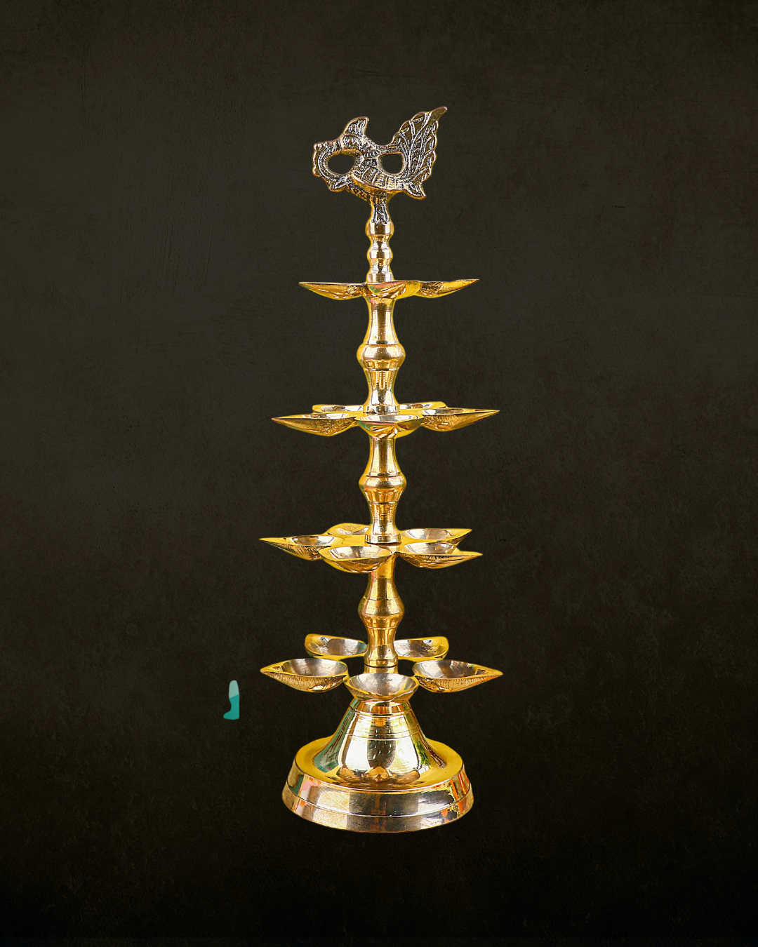 Brass 5  step Panchmukhi Peacock Kerala Diya