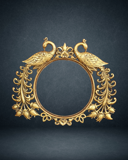 Brass Peacock Frame round PrabhaValli