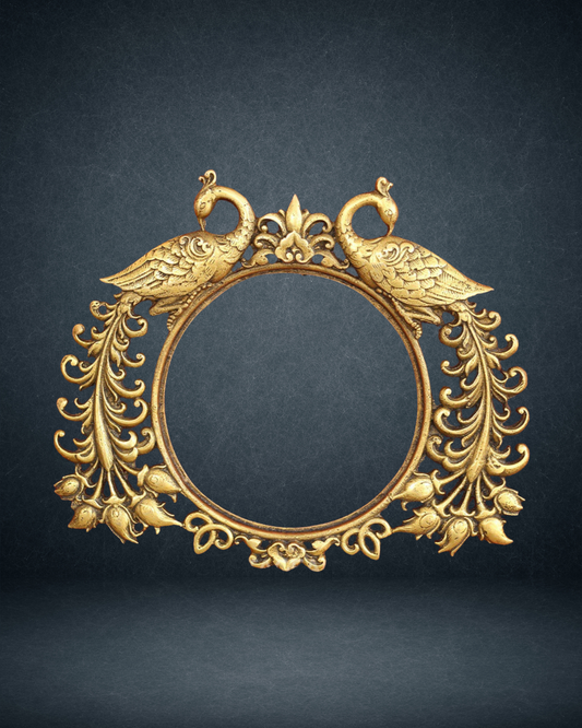 Brass Peacock Frame round PrabhaValli