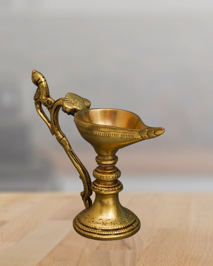 Antique Brass Diya | Handcrafted Brass Oil Lamp
