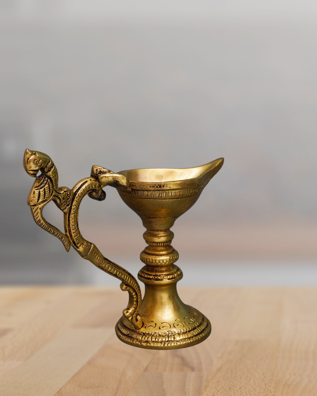 Antique Brass Diya | Handcrafted Brass Oil Lamp