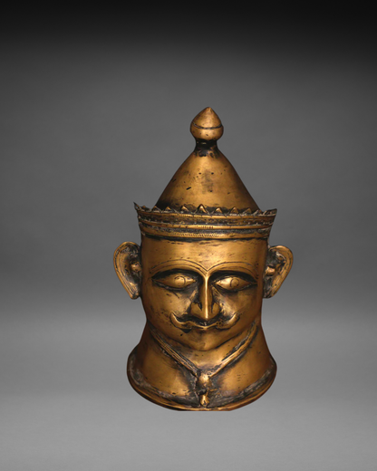 Brass Vintage Finish Shiva Mukhlingam Idol 14”