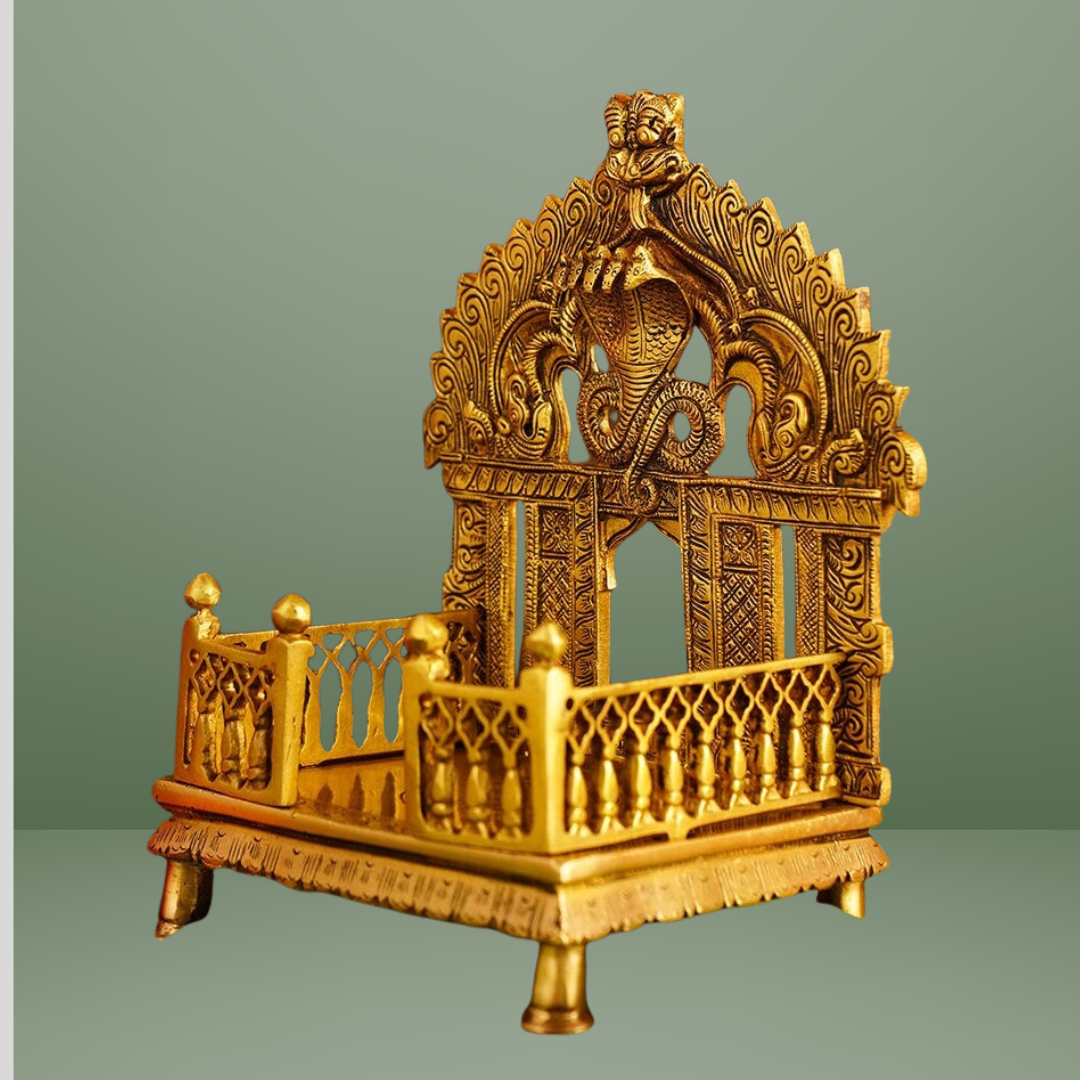 Antique Hand-Carved Naag Singhasan