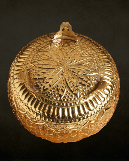 Ornate Embossed Brass Urli with Legs for Pooja & Festive Decor | Traditional Handcrafted Brass Urli Bowl
