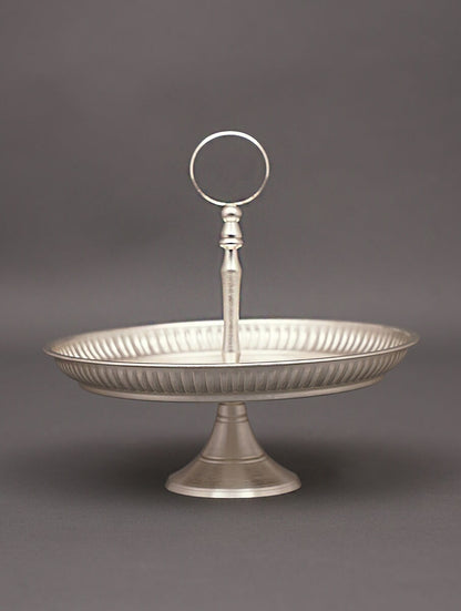 Antique hand carved silver brass Tray