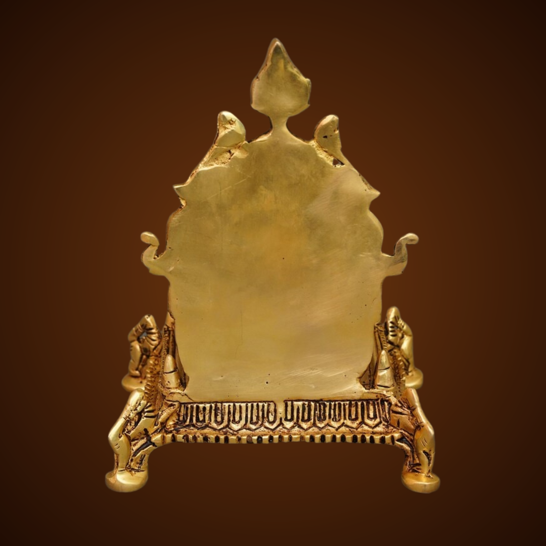 Antique Hand-Carved Parrot Singhasan (Brass)