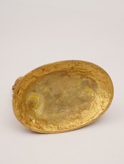 Handcrafted Brass Kamdhenu Idol – Antique Gold Finish