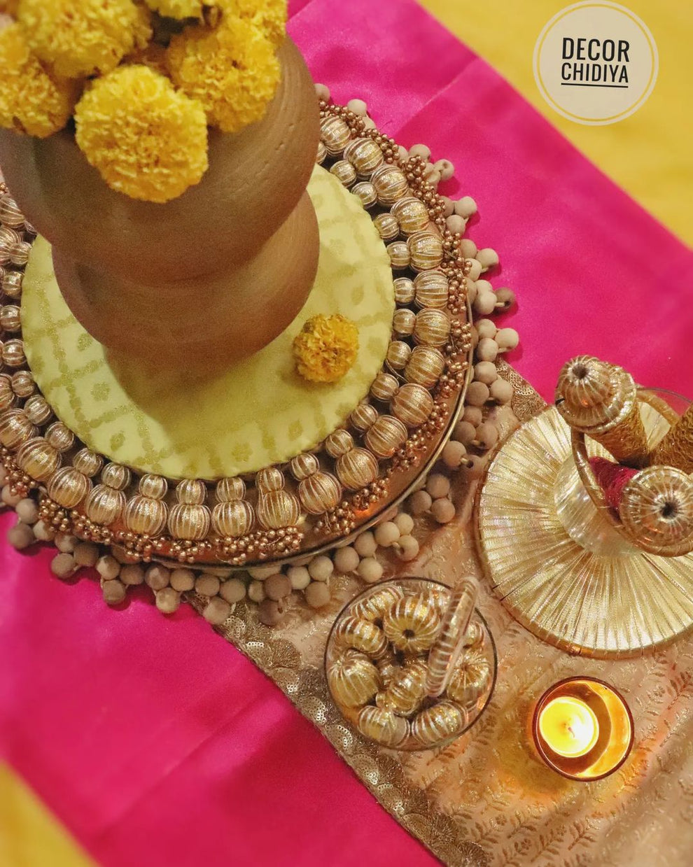 Peeli haldi - Table centerpiece theme set – DECOR CHIDIYA