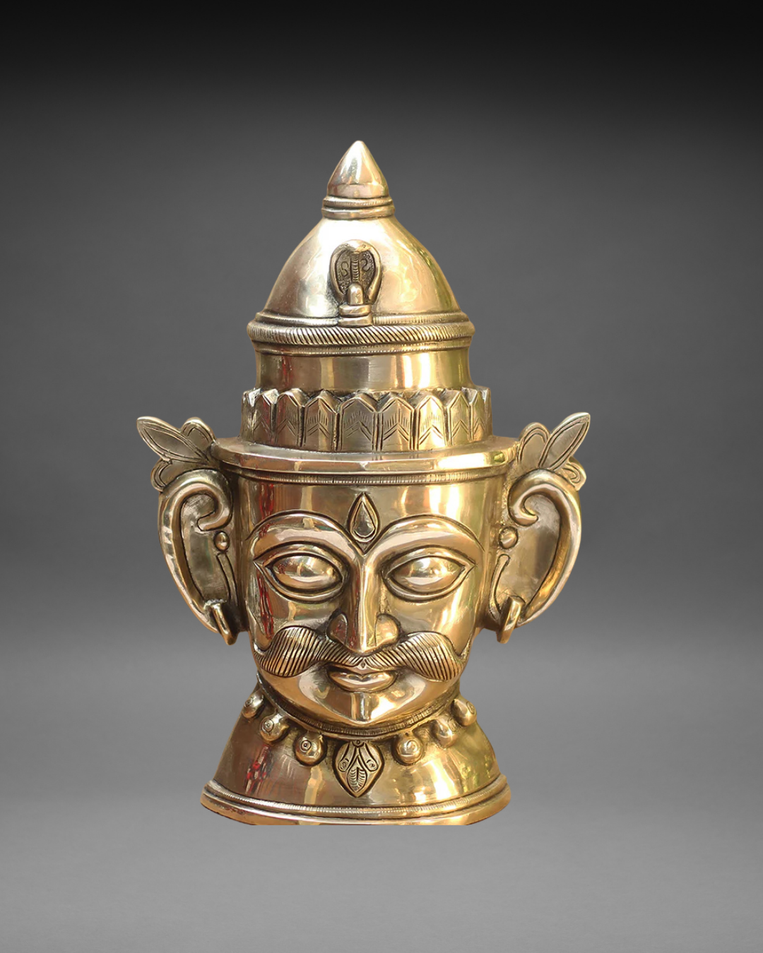 Brass Shiva Gauri Mukhlingam Mask 14"