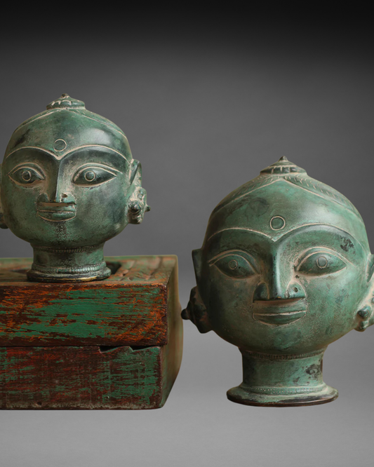Brass Gauri Head Pair Rustic