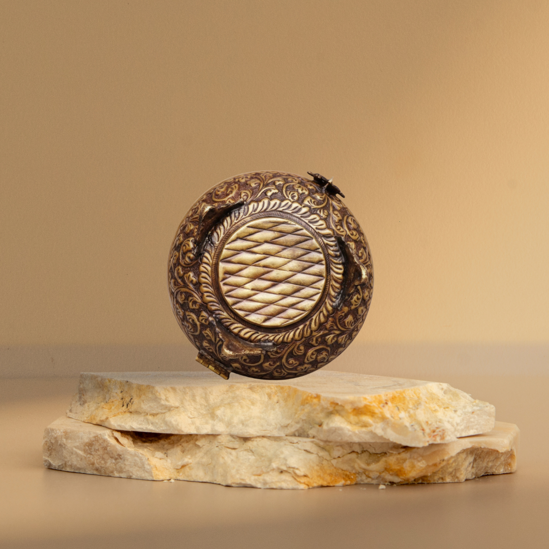 Pure Brass Gumbad Dhoop Dani or dhuna  – Antique Gold | Traditional Sambrani Holder