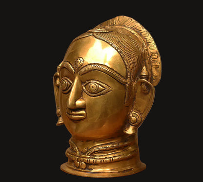 Brass Gauri Head/Mask 10"