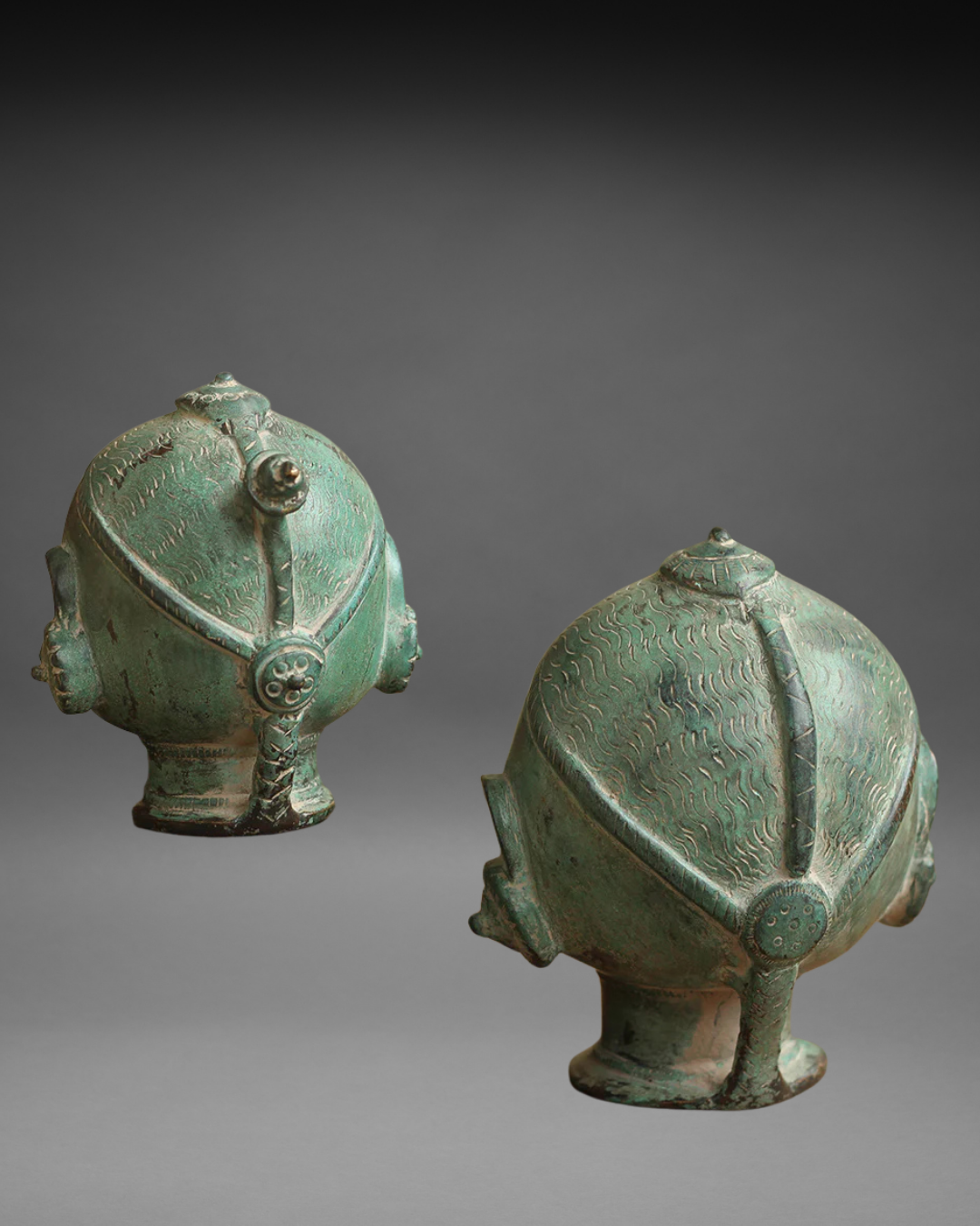 Brass Gauri Head Pair Rustic