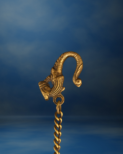 Antique Brass hanging diya  | Handcarved hanging Diya