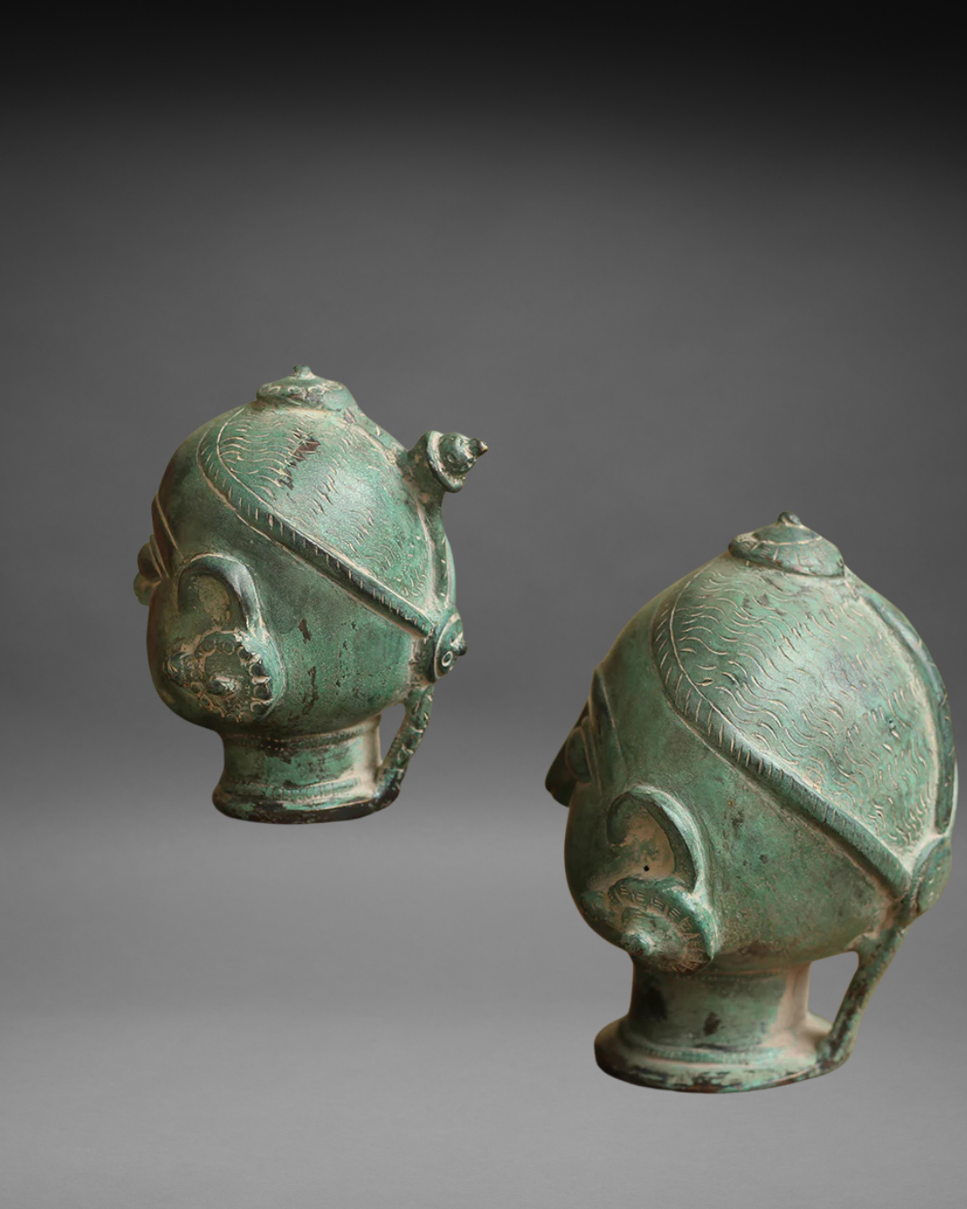 Brass Gauri Head Pair Rustic