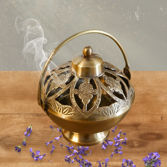Vintage Brass Loban Lamp (Gold) | Stylish Holder for Incense & Candle Light | Dhoop Burner | Dhoop Dani