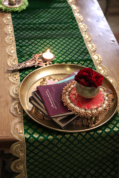 Banarasi Table  runner - various sizes - green color