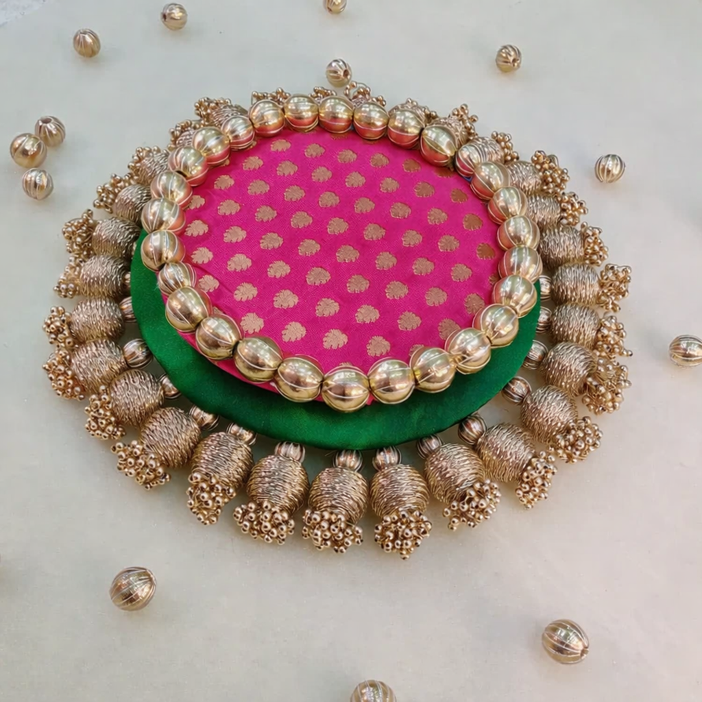 Double layer placemat - Pink and Green