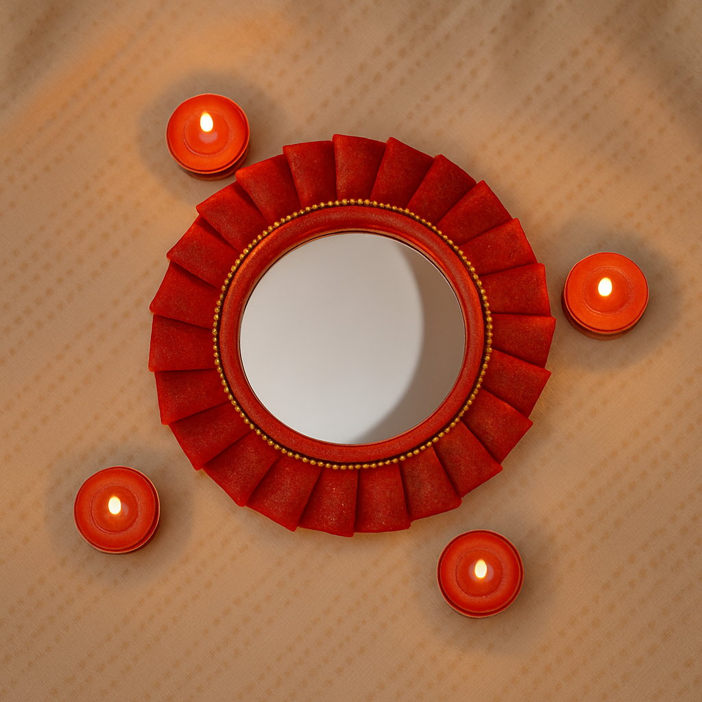 Frill mirror reversible placemat - LIMITED EDITION - 4 inches round