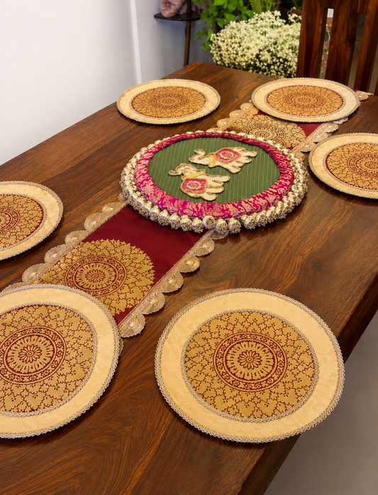 Handcrafted Mandala Table Décor Set for Festive & table Styling