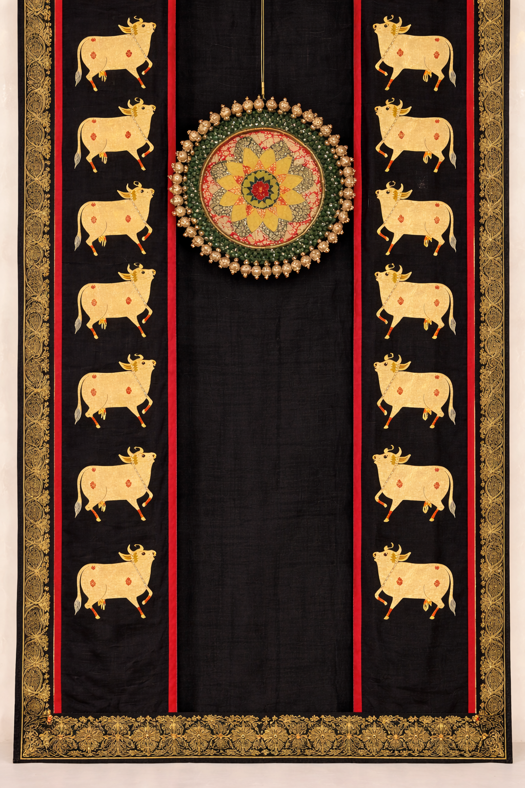 Gau-Mayur Vrindavan Mandap Set – cow Theme Temple Decor Set