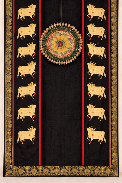 Gau-Mayur Vrindavan Mandap Set – cow Theme Temple Decor Set