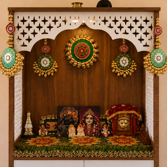 Roma _Roopaul x Decorchidiya – Full Mandir Decor Set (7 pcs, Mandir not included)