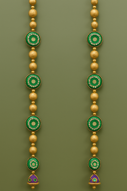 ZARI MIRROR WORK HANGING PAIR - VARIOUS COLORS