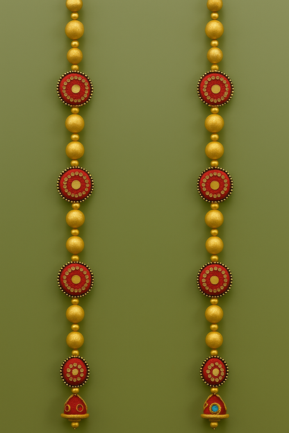 ZARI MIRROR WORK HANGING PAIR - VARIOUS COLORS