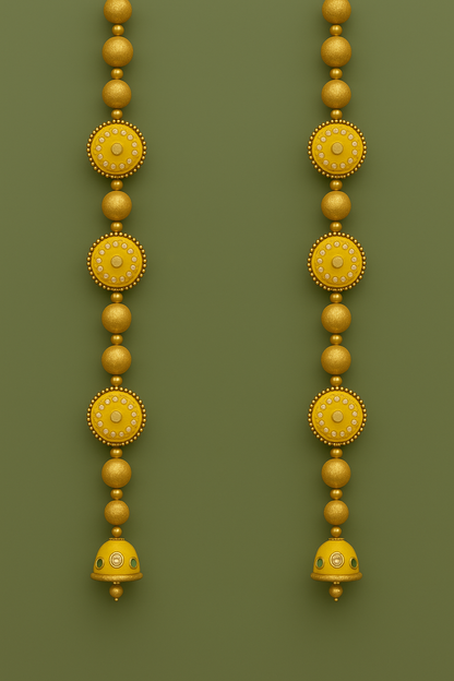 ZARI MIRROR WORK HANGING PAIR - VARIOUS COLORS