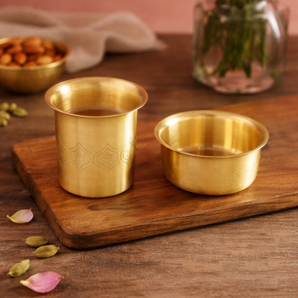 Antique hand carved Filter coffee set