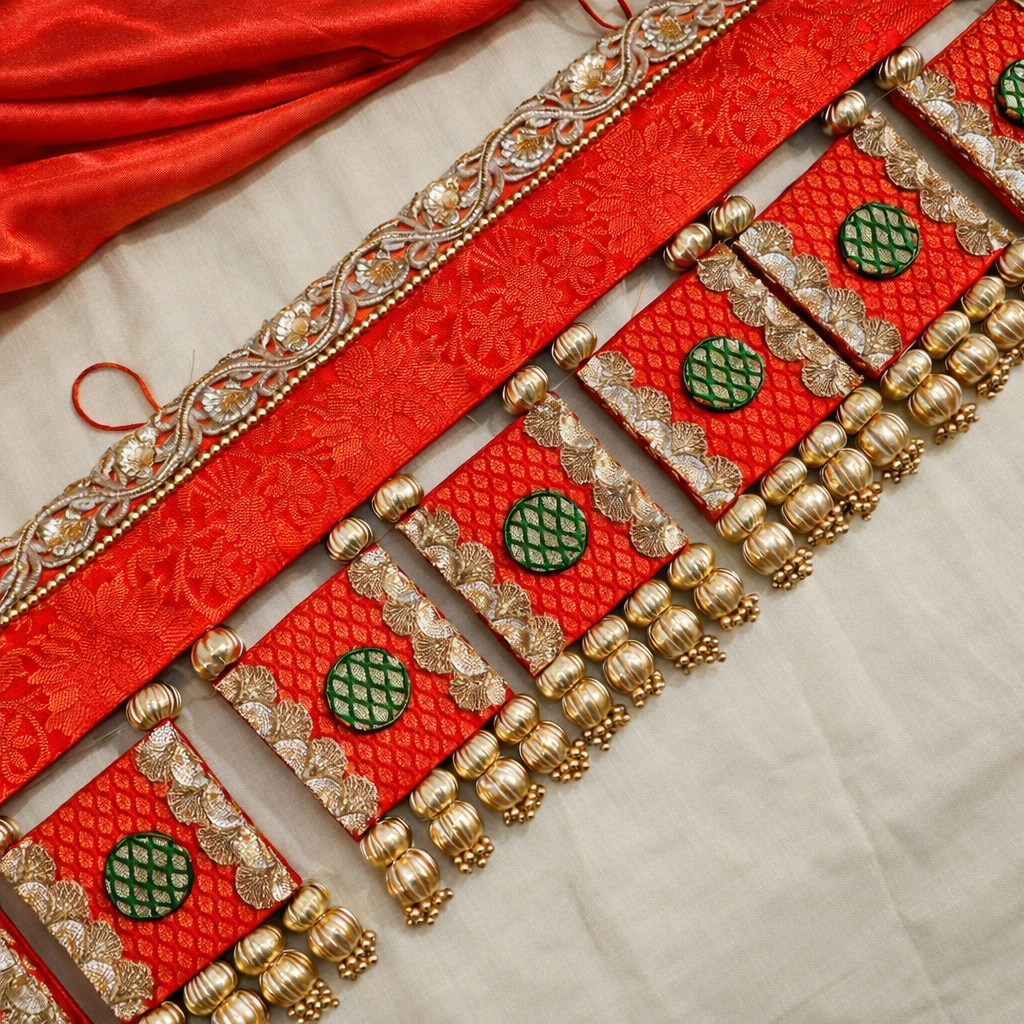 Exclusive- Chakor  Toran  -Laal - small motifs brocade toran
