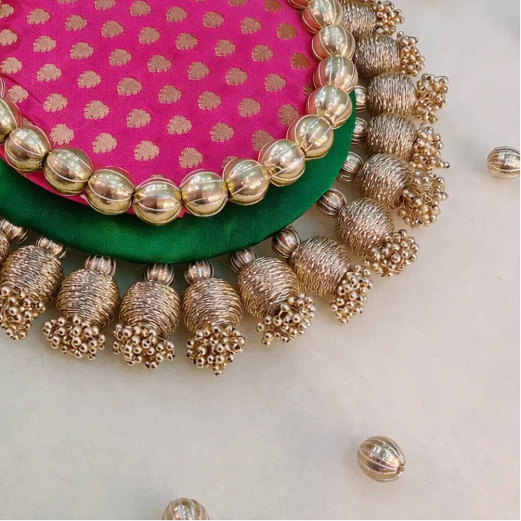 Double layer placemat - Pink and Green