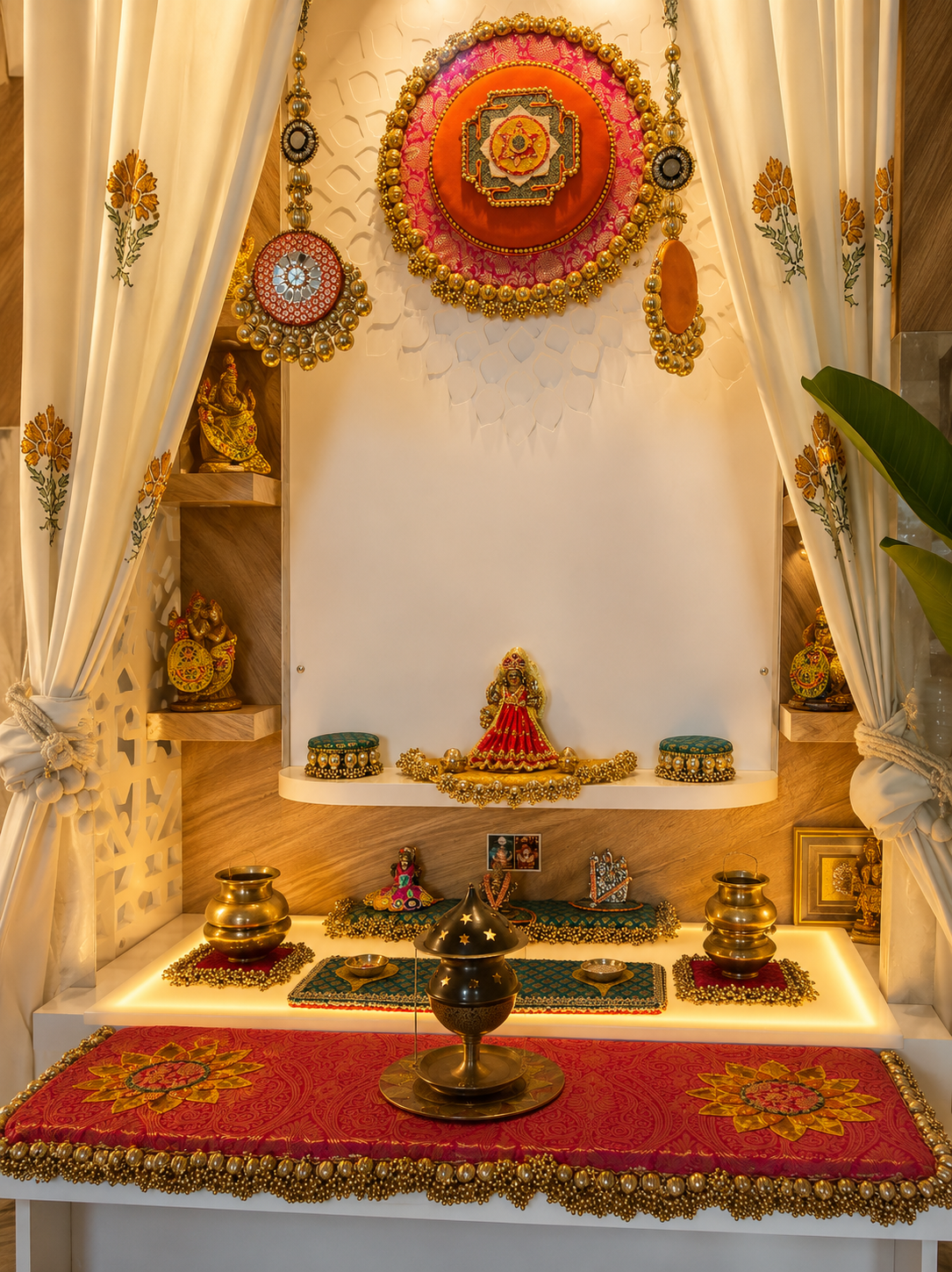 Ramna Home Rhythm x Decorchidiya Home Mandir Decor Set – Multi-Piece Festive & Floral Collection