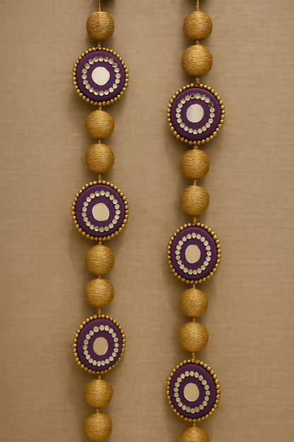ZARI MIRROR WORK HANGING PAIR - VARIOUS COLORS