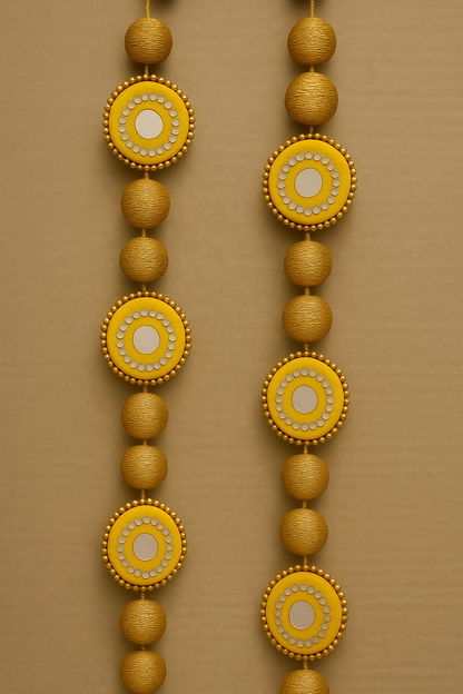 ZARI MIRROR WORK HANGING PAIR - VARIOUS COLORS
