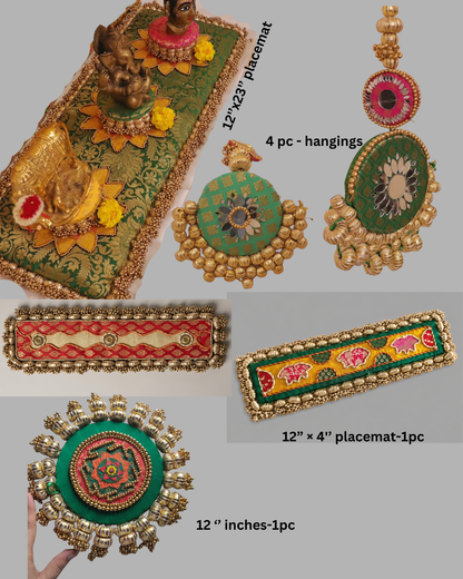 Roma _Roopaul x Decorchidiya – Full Mandir Decor Set (7 pcs, Mandir not included)