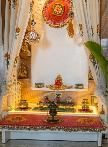 Ramna Home Rhythm x Decorchidiya Home Mandir Decor Set – Multi-Piece Festive & Floral Collection