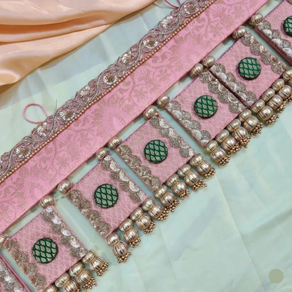 Exclusive- Chakor  Toran  -baby pink - small motifs brocade toran