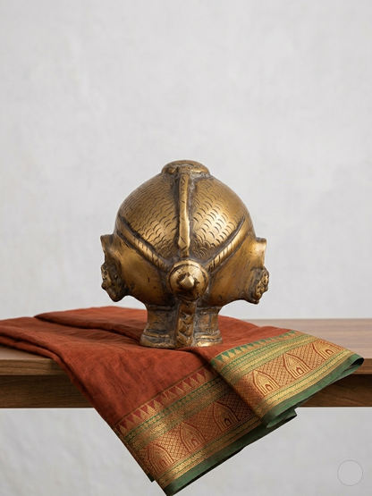 Antique Hand-Carved Brass Gauri Mukhlingam for Pooja & Sacred Decor